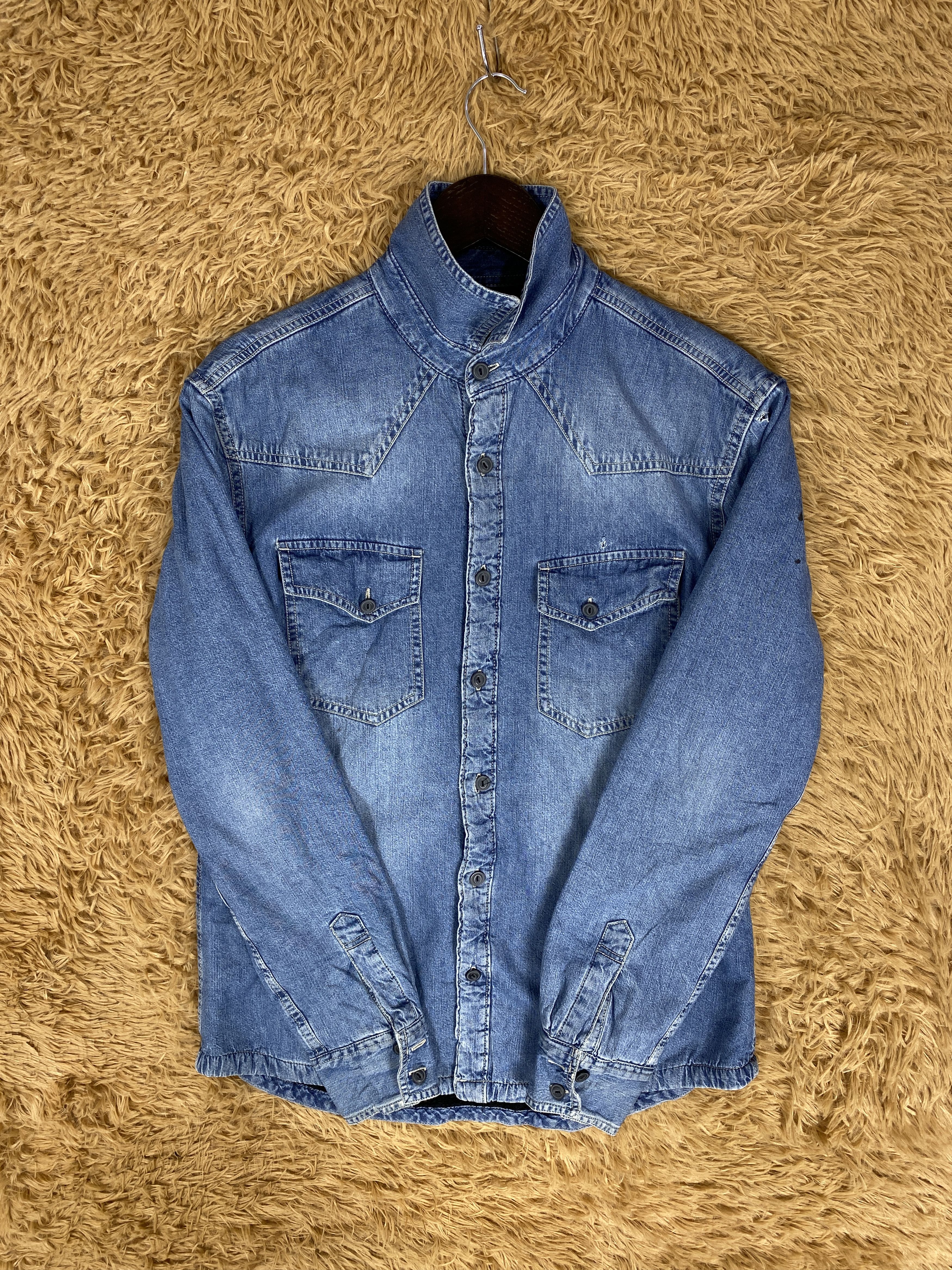 Japanese Brand Vintage Thruxton Fleece Lining Denim Jacket J2291 Size US S / EU 44-46 / 1 - 5 Thumbnail