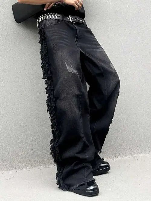 Jean Distressed Baggy Denim Jeans Stacked Opium Size US 32 / EU 48 - 2 Thumbnail