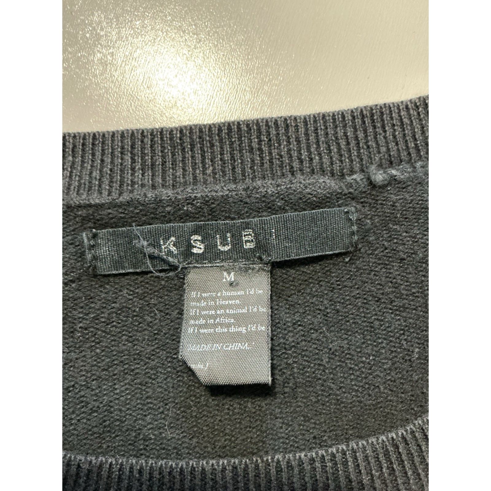 Ksubi VINTAGE Ksubi Black Knit Lightweight Crewneck Long Sleeve Pullover Sweater M Mens Size M Size US M / EU 48-50 / 2 - 5 Thumbnail