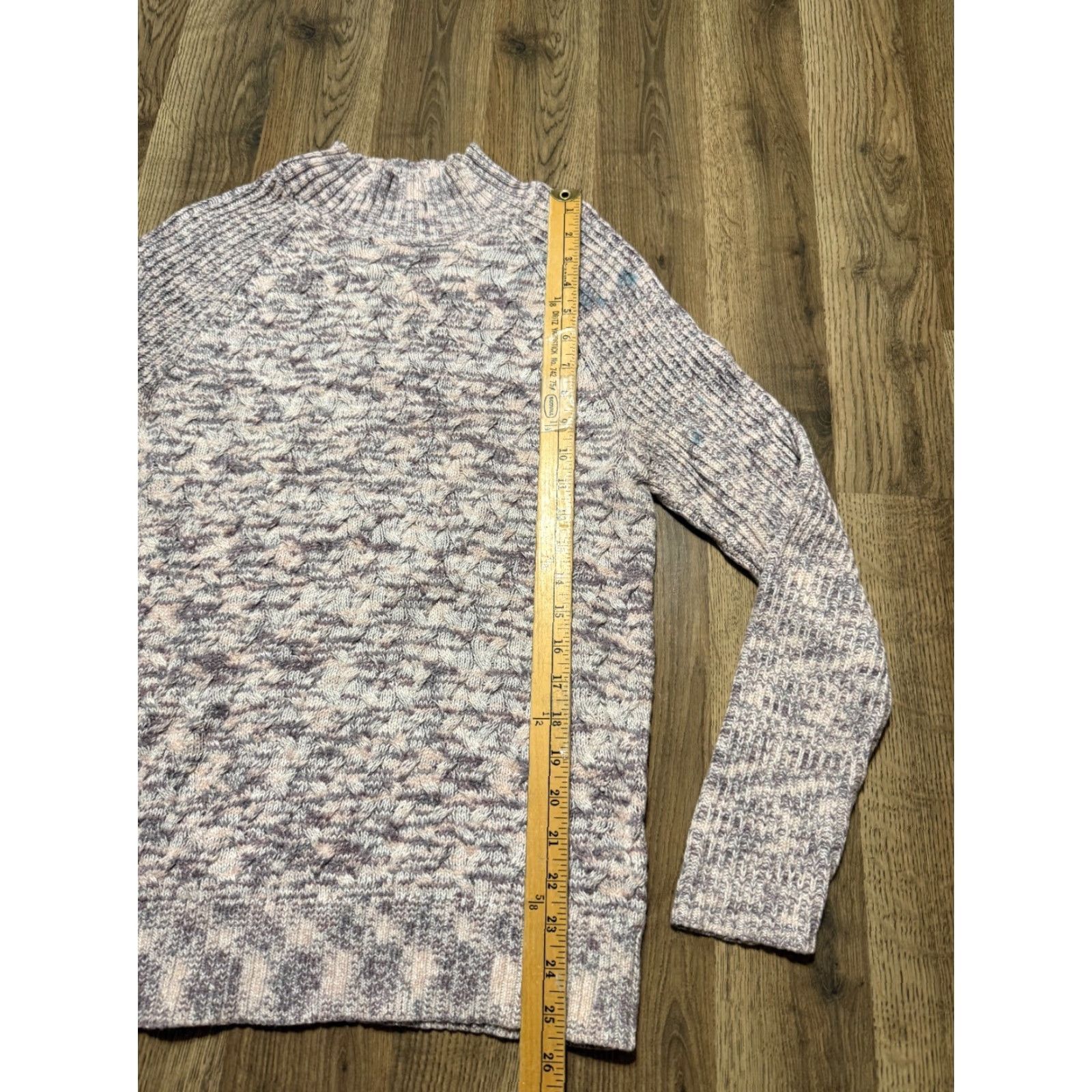 Croft & Barrow Croft & Barrow Sweater Women’s Large Gray Pink Crewneck Pullover Knit Cotton Regular Fit Casual Pullover Fall Winter Spring Summer Size L / US 10 / IT 46 - 7 Thumbnail