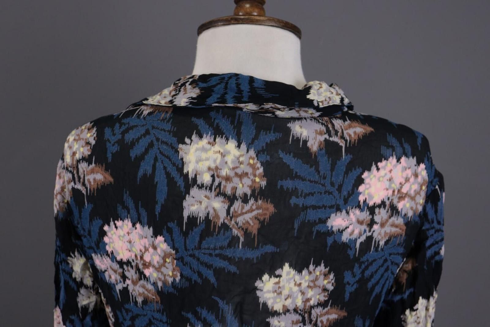 Gianni Valentino Ganni Multicolor Floral V-Neck A-Line Tunic Dress Size XS Size XS / US 0-2 / IT 36-38 - 11 Thumbnail