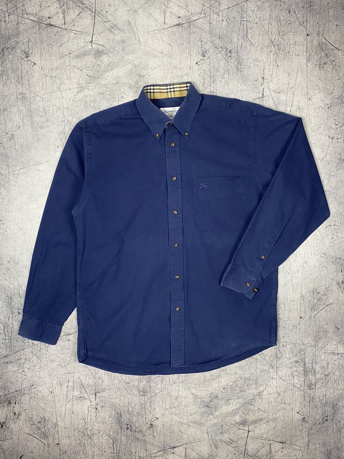 Burberry × Vintage Vintage 90 Burberry Nova Check Designer Button Up Shirt Size US M / EU 48-50 / 2 - 2 Thumbnail