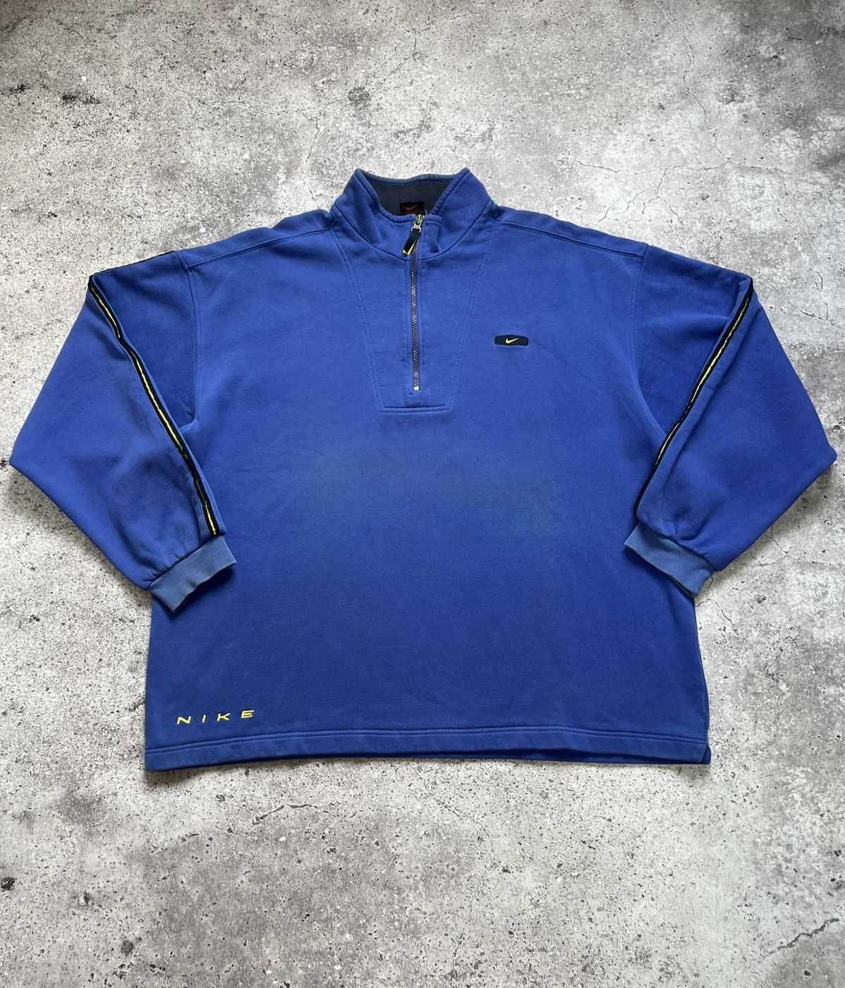 Vintage Vintage 90s Nike Sweatshirt 1/4 Zip Blue Size US XL / EU 56 / 4 - 1 Thumbnail