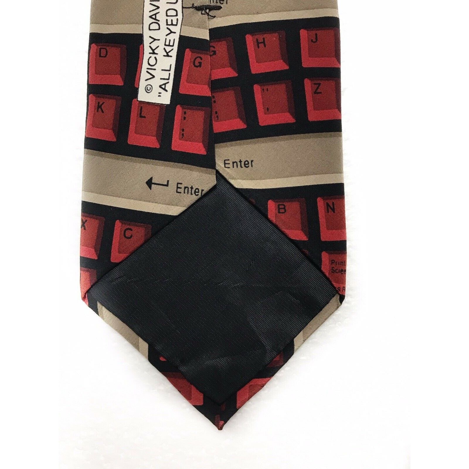 Vicky Davis Vicky Davis All Keyed Up Computer Keyboard 100% Silk Necktie Size ONE SIZE - 6 Thumbnail