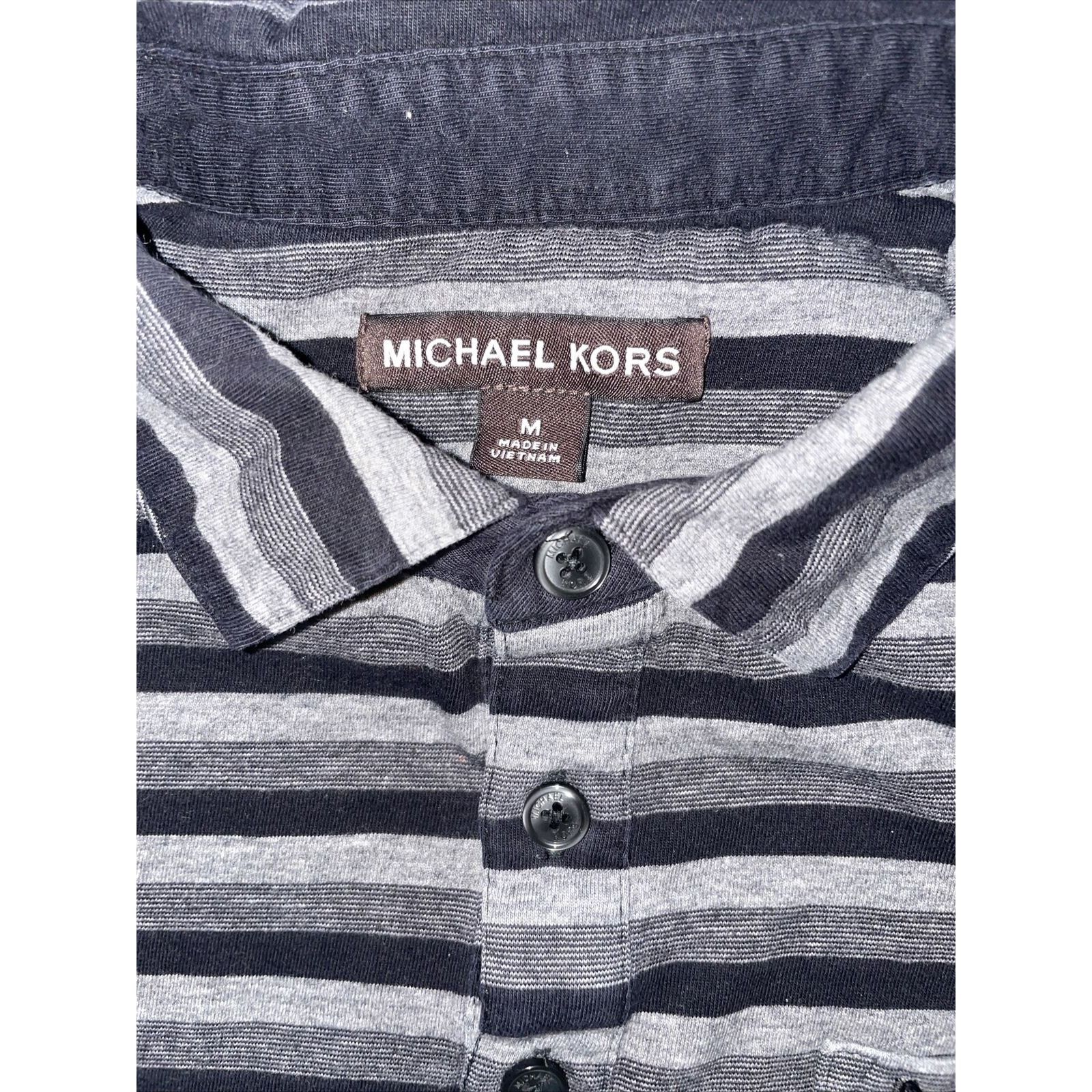 Michael Kors × Vintage michael kors mena striped polo black medium Size US M / EU 48-50 / 2 - 3 Thumbnail