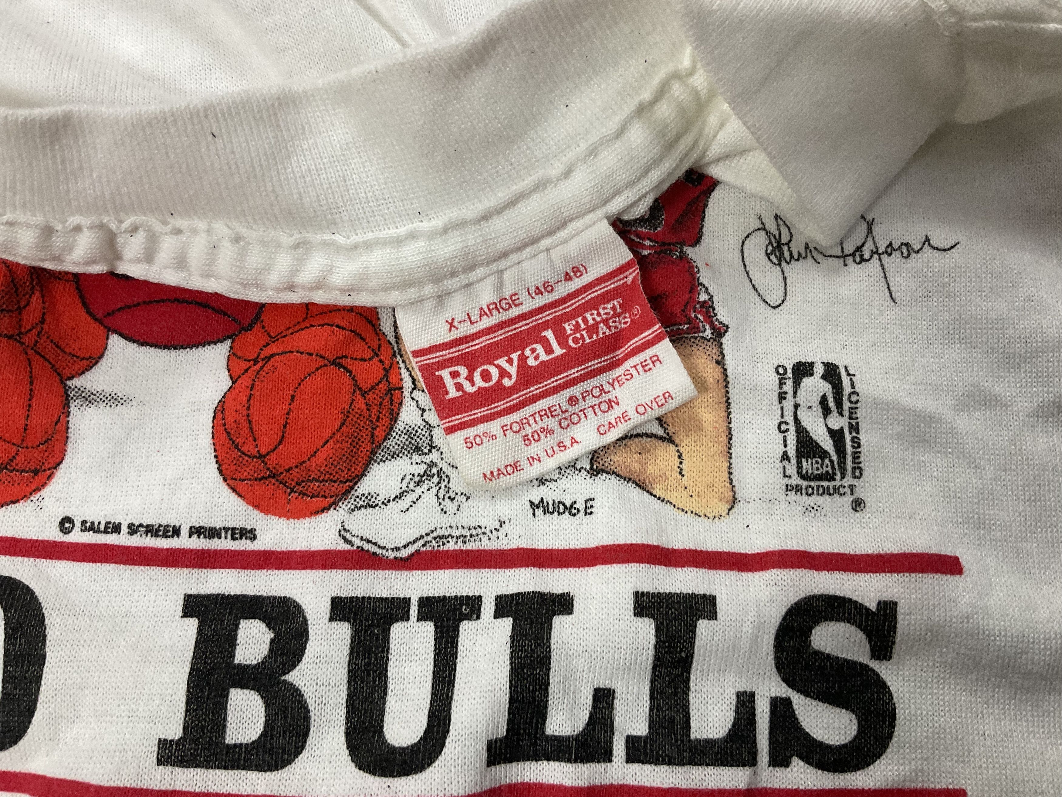 NBA Vintage 80s Chicago Bulls Fever Caricature Jordan T-Shirt Size US M / EU 48-50 / 2 - 6 Thumbnail