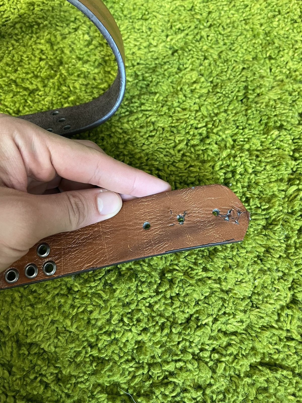 Cowboy Equipment × Vintage 🇺🇸 1978 vintage Indiana Metal Craft cowboy leather belt Size 38 - 4 Thumbnail