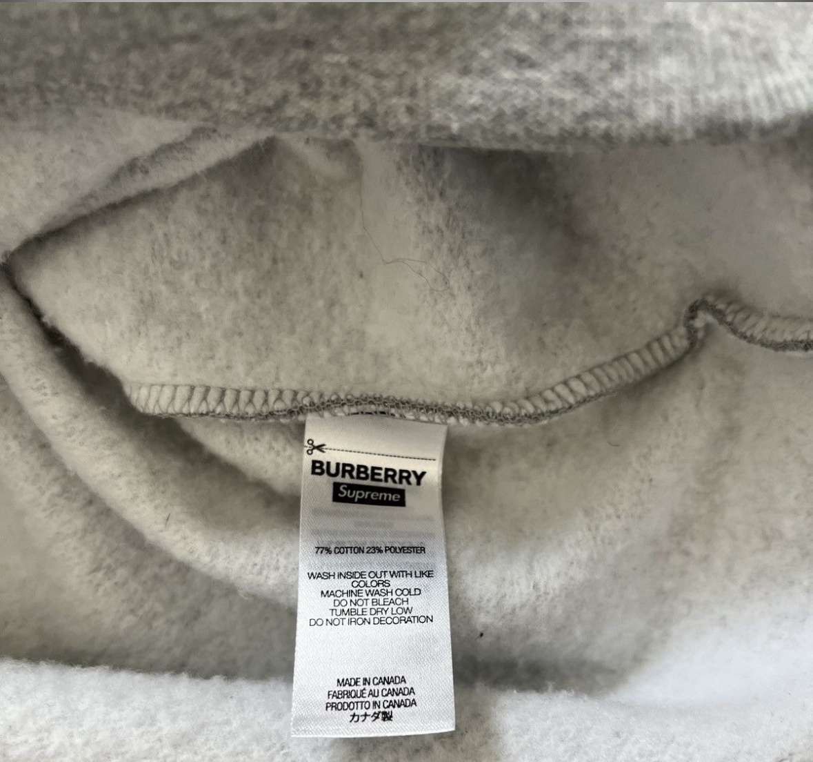Burberry × Supreme supreme x burberry hoodie grey Size US S / EU 44-46 / 1 - 6 Thumbnail