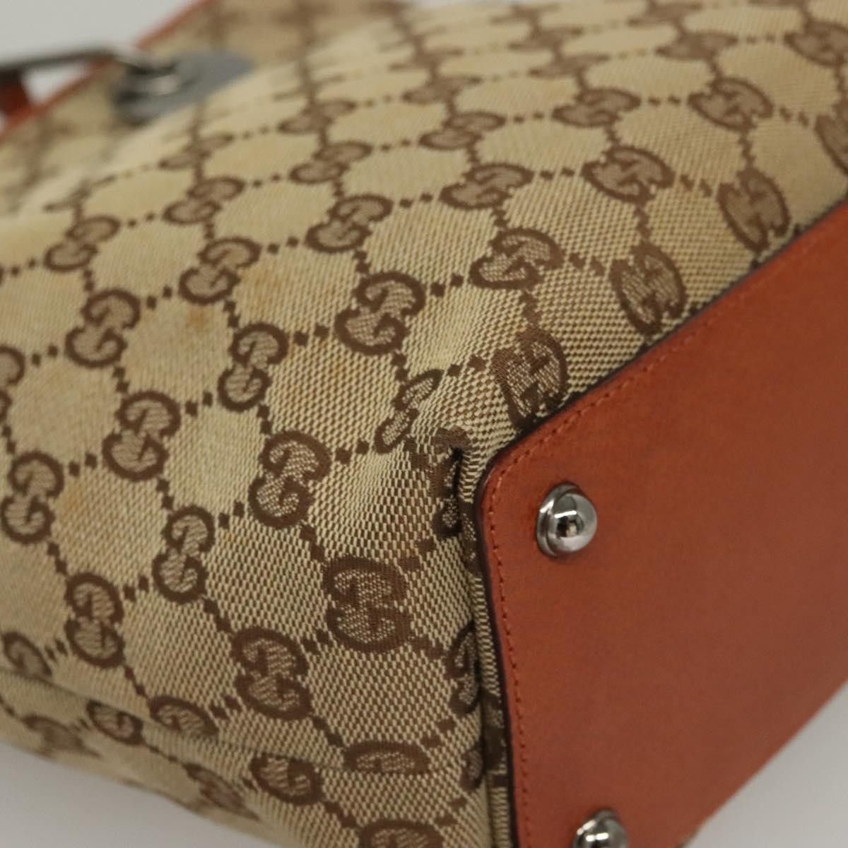 Gucci GUCCI GG Canvas Tote Bag Beige Silver Size ONE SIZE - 10 Thumbnail