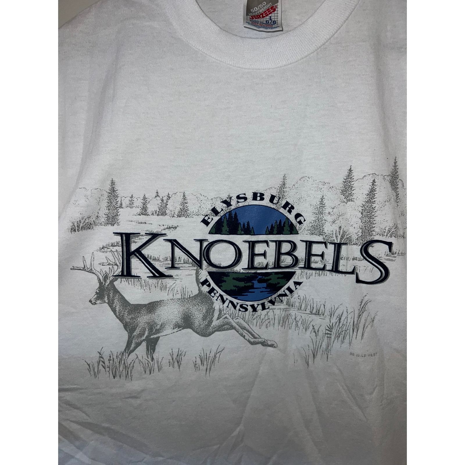 Jerzees 90s Vintage Elysburg Pennsylvania Knoebels Deer Shirt VTG L Size US L / EU 52-54 / 3 - 4 Thumbnail