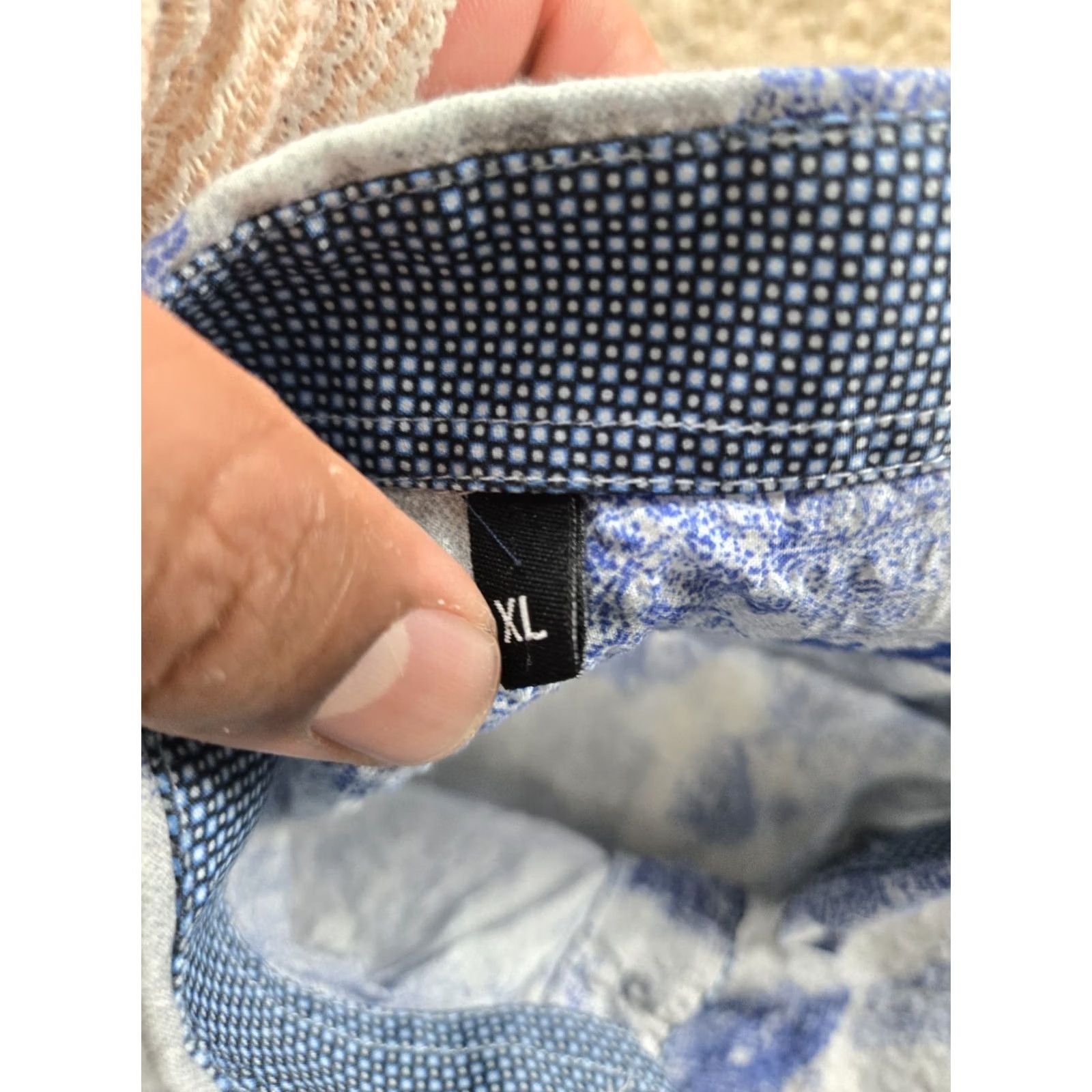 Vintage Lansky Bros Shirt Mens XL Blue Cotton Floral Button Up Camp Casual Short Sleeve Size US XL / EU 56 / 4 - 4 Thumbnail