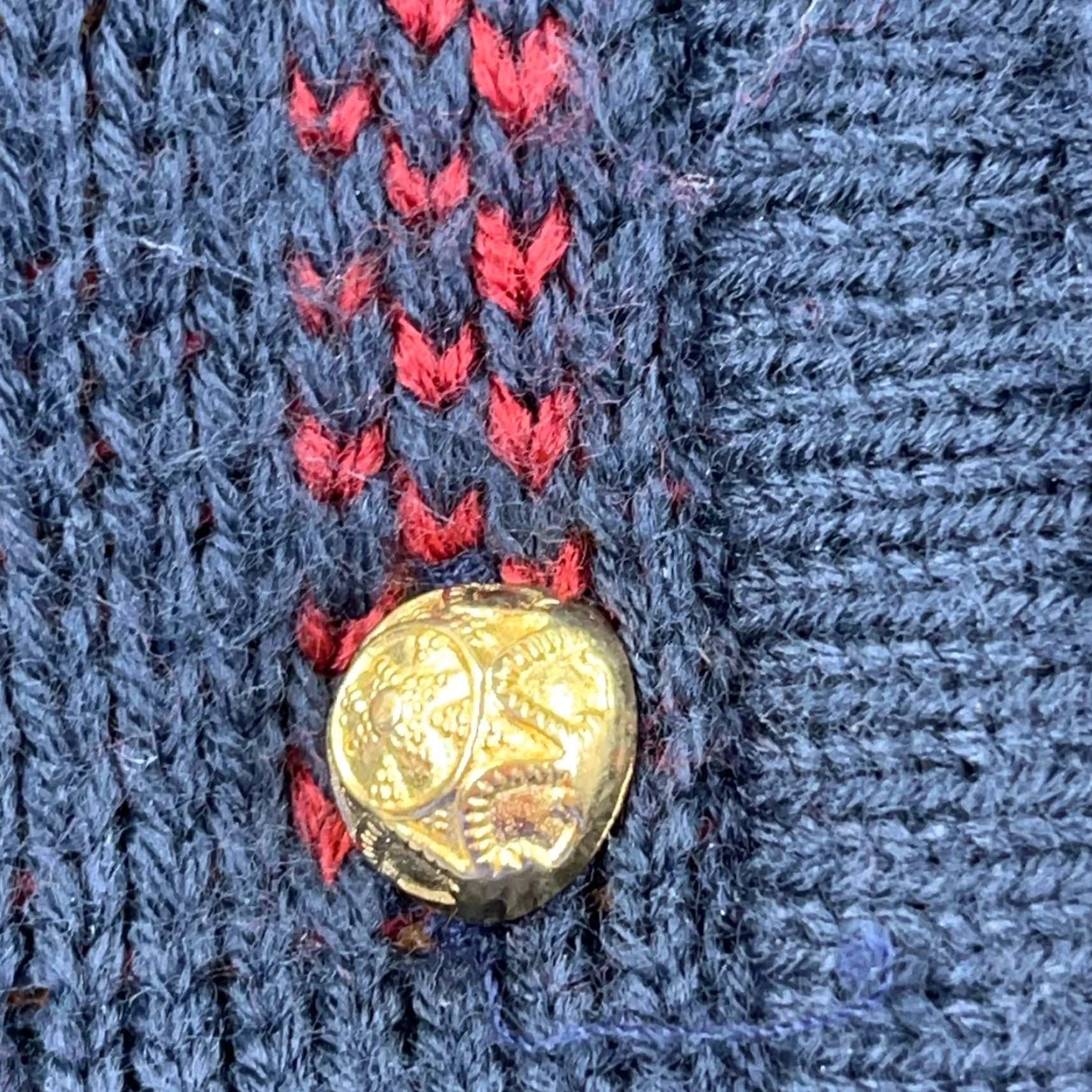 Vintage VINTAGE Crystal Kobe Cardigan Sweater Women XL Blue Knit Fall Leaves Grandma Boho Size XL / US 12-14 / IT 48-50 - 5 Thumbnail