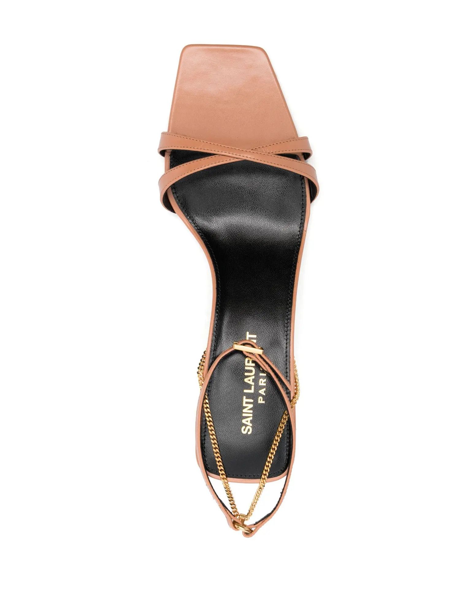 Saint Laurent Paris o1s1wg111124 Melody Sandals in Shiny Leather in Beige Size US 5 / IT 35 - 4 Thumbnail