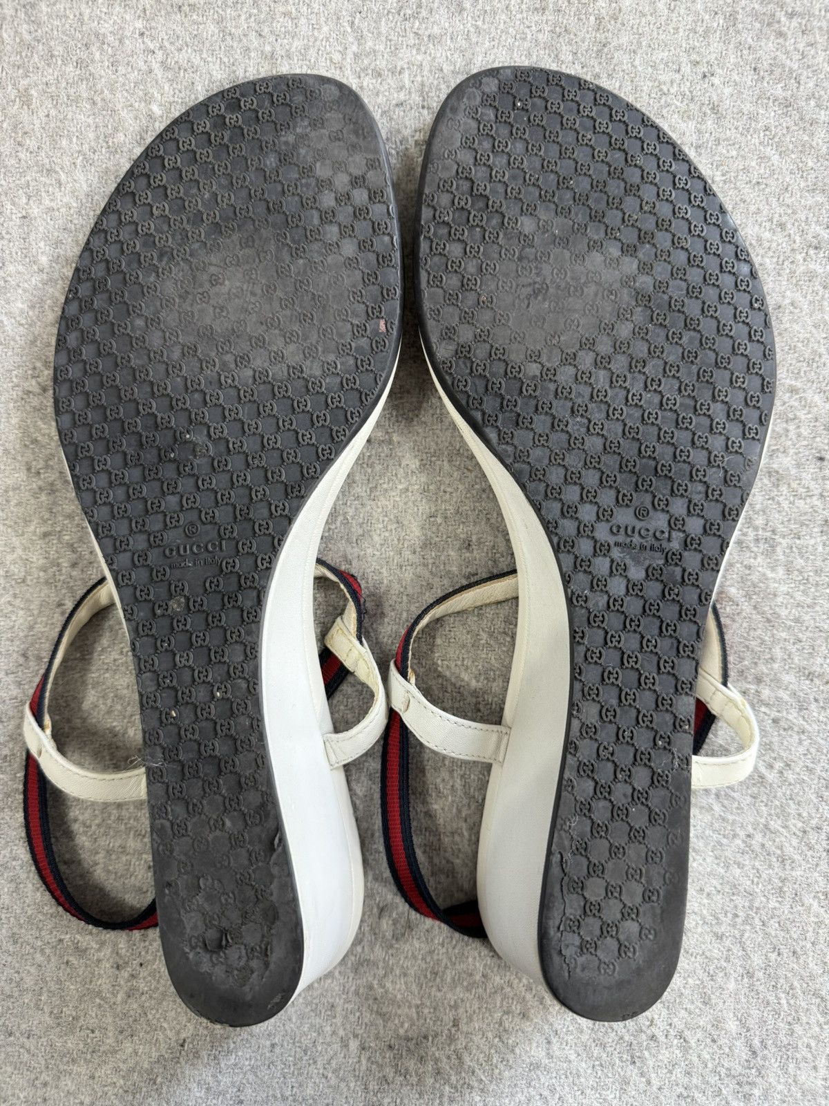 Gucci Gucci Leather Web Accent Leather T-Strap Wedge Sandals 40 Size US 10 / IT 40 - 6 Thumbnail