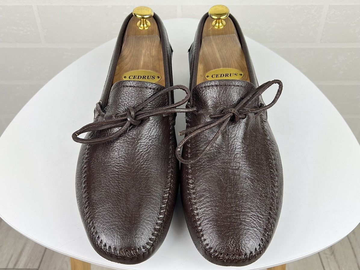 Prada PRADA MILANO Loafers Leather Drivers Mocassins Logo Brown Size US 10 / EU 43 - 6 Thumbnail