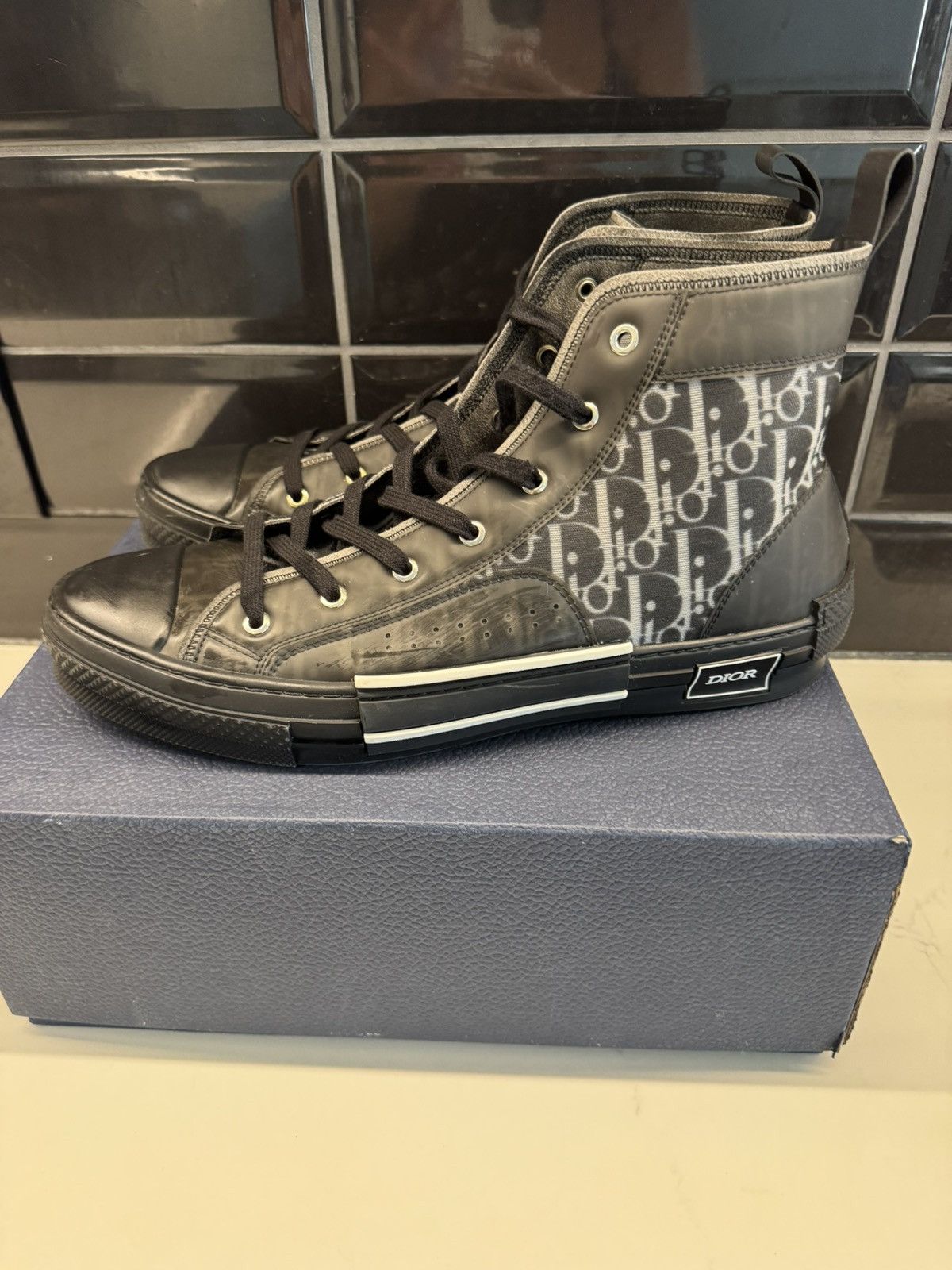 Dior Dior B23 Kim Jones High-Top – Oblique Black – Size 13 Size US 13 / EU 46 - 2 Thumbnail