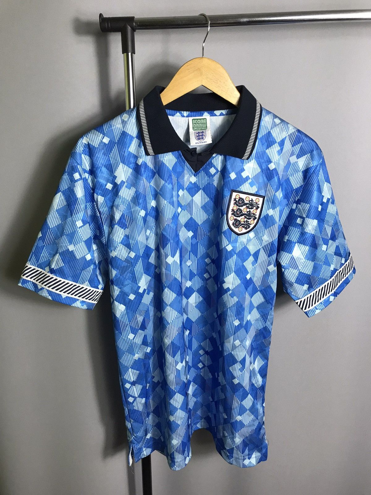 Vintage England Score Draw 1990 1992 Third Shirt Jersey Trikot Top Size US M / EU 48-50 / 2 - 1 Thumbnail
