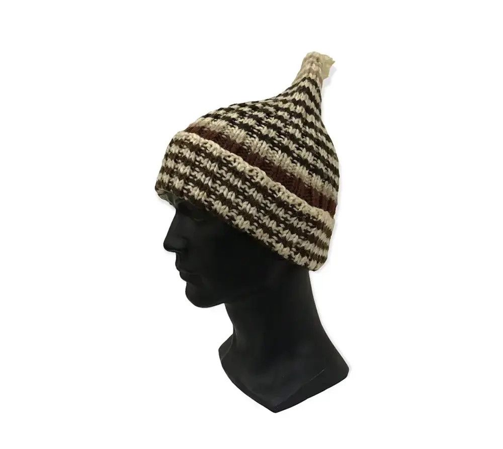 Japanese Brand Japanese Brand Stripe Design Beanie Hat Size ONE SIZE - 1 Thumbnail