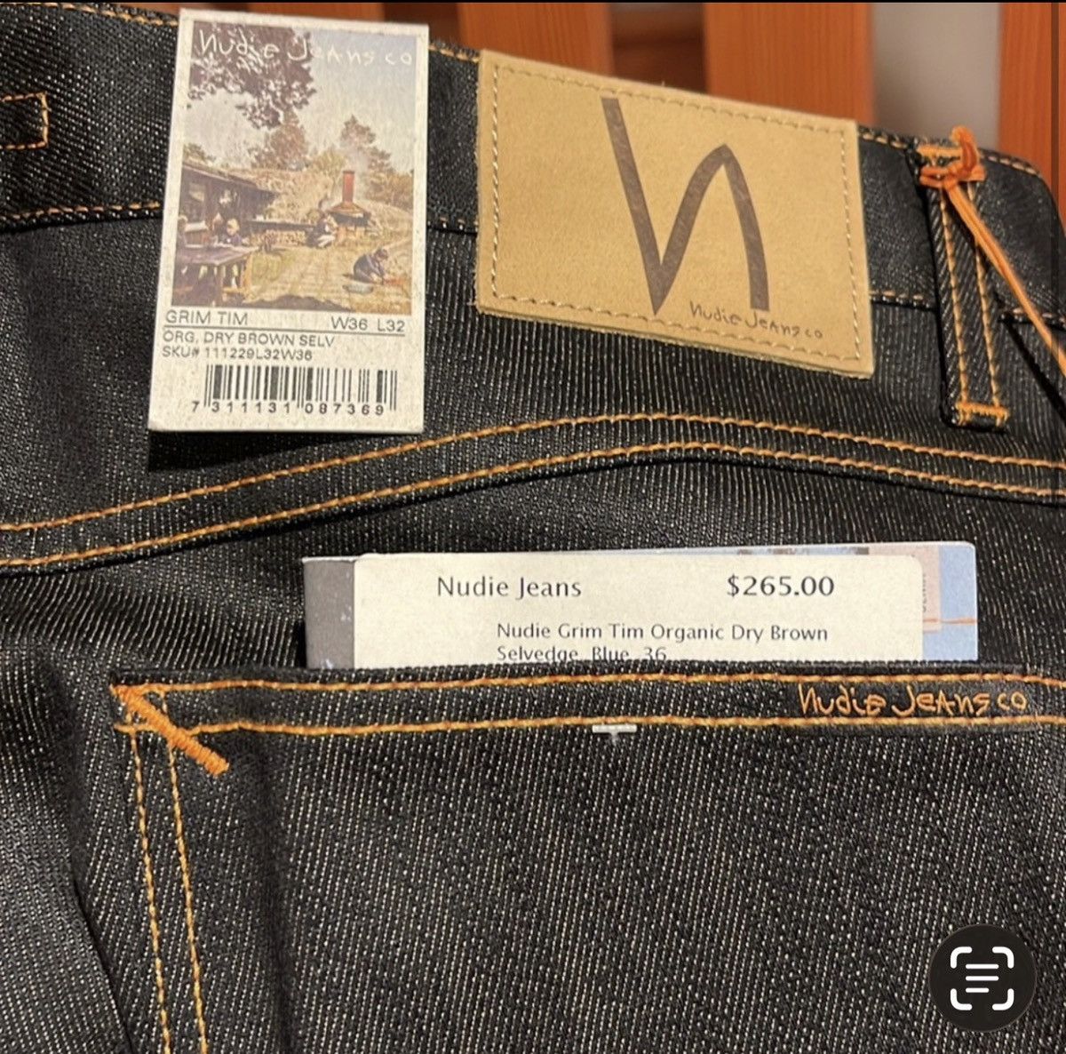 Nudie Jeans Nudie grim tim organic dry brown selvage Size US 36 / EU 52 - 1 Thumbnail