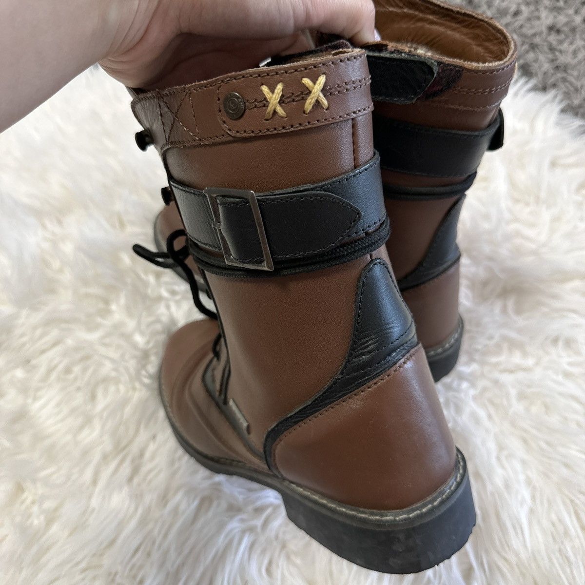 Other Held Ladies Boots Motorcycle Classic Vintage Brown Leather Size US 6 / IT 36 - 5 Thumbnail