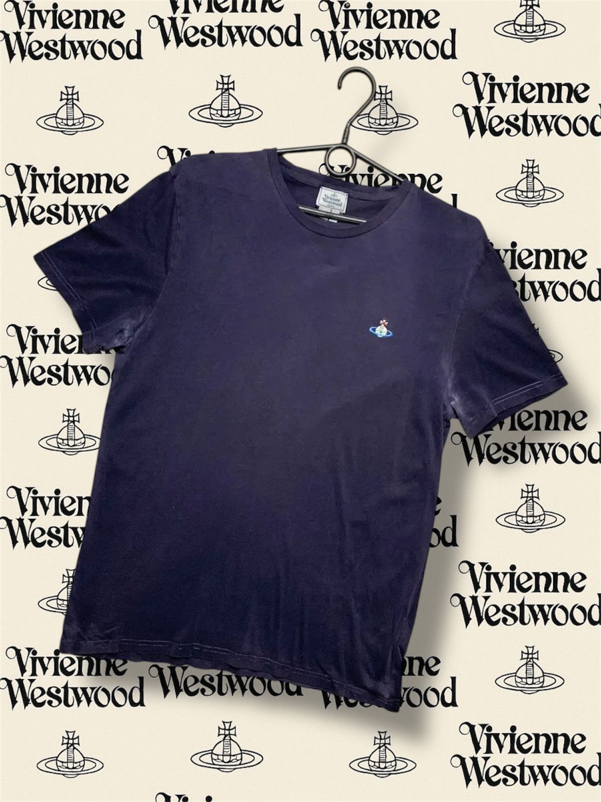 Vivienne Westwood Vintage Vivienne Westwood Tee navy rare logo distressed Size US M / EU 48-50 / 2 - 1 Thumbnail