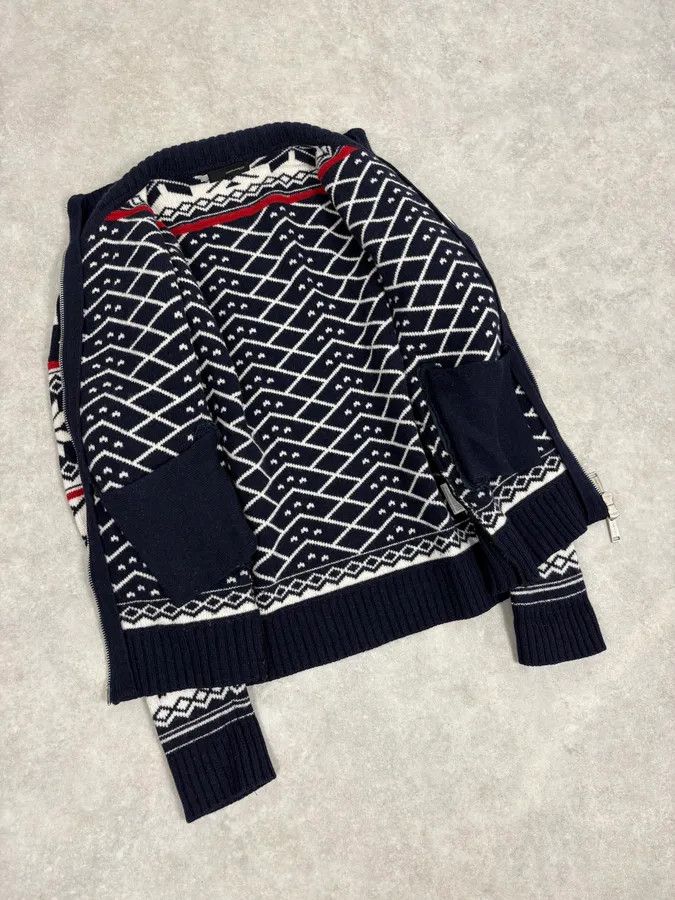 Dsquared2 FW2008 Dsquared2 Navy & White Wool Geometric Knit Zip-up Sweater Size US M / EU 48-50 / 2 - 7 Thumbnail