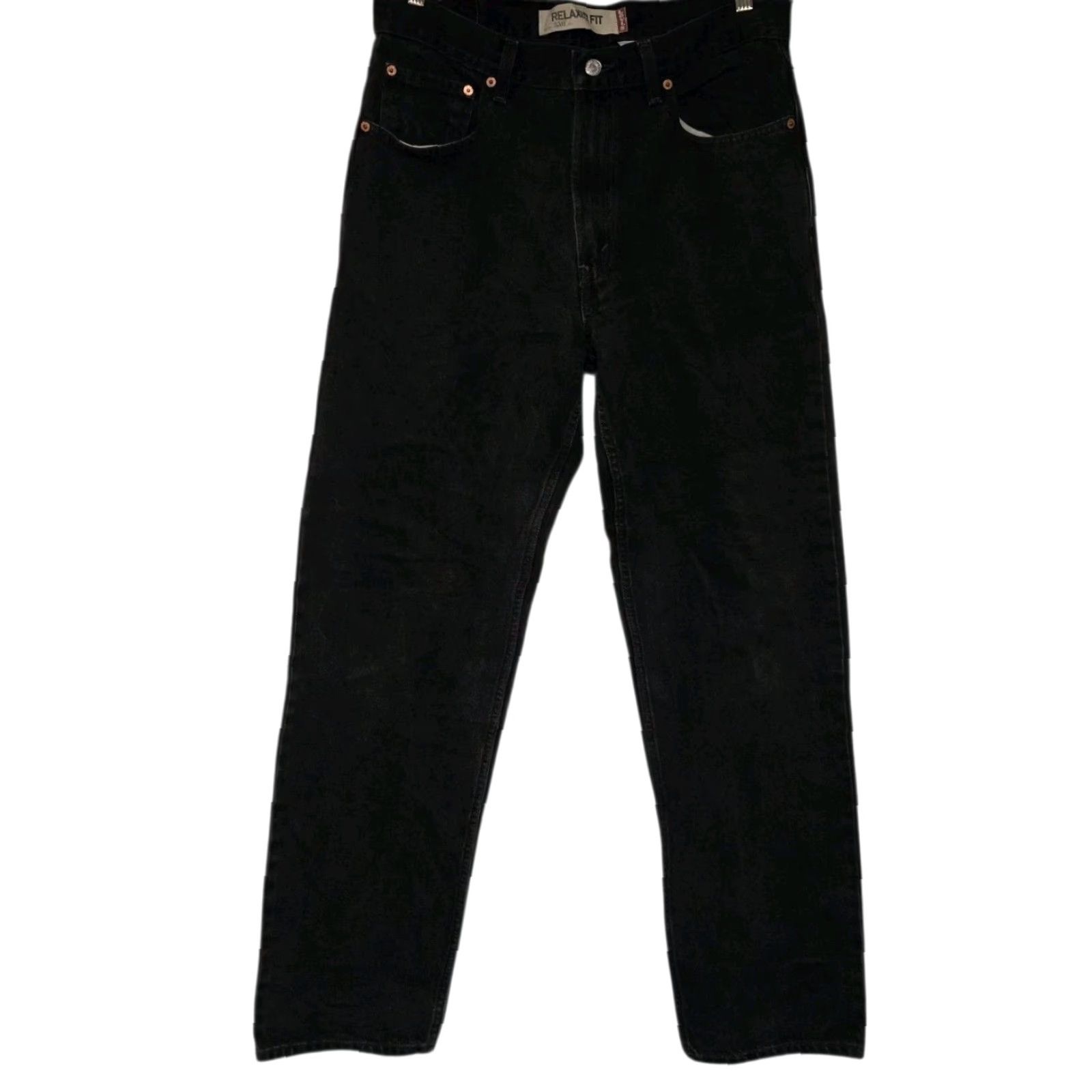Levi's VINTAGE Levi's 505 Jeans Mens 34x34 Black Wash Relaxed Y2K 90s College Western Levi's 505 Regular Men's Jeans Body Fit Size US 34 / EU 50 - 2 Thumbnail