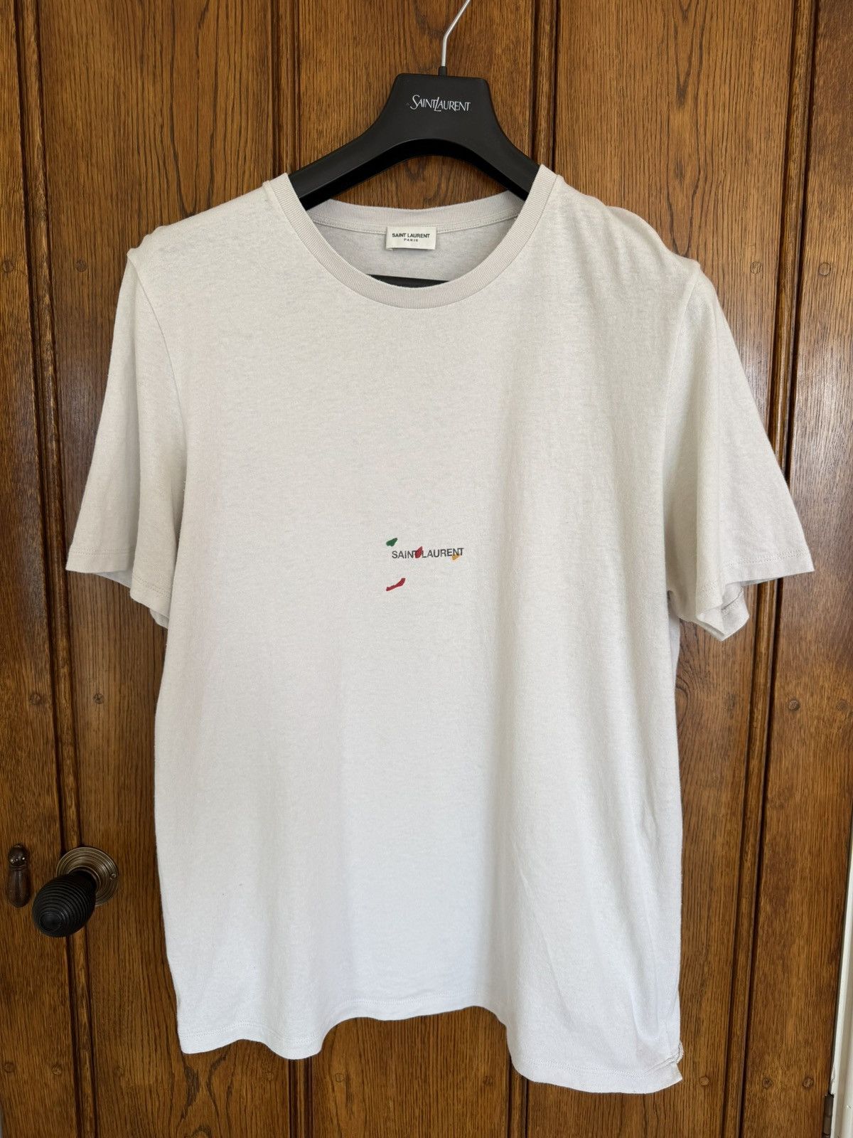 Saint Laurent Paris Saint Laurent Rive Gauche paint splatter logo T shirt XL Size US XL / EU 56 / 4 - 7 Thumbnail