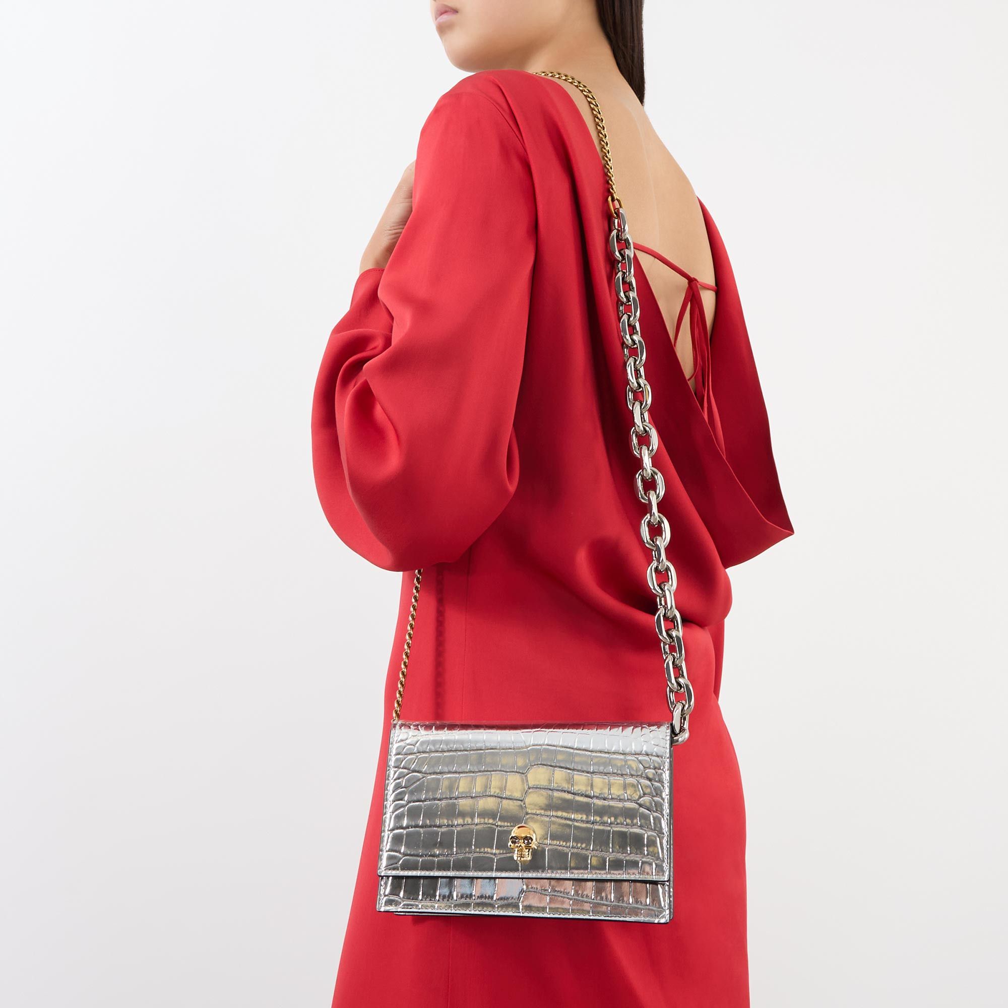Alexander McQueen os11x1225 Size: OS / Small Skull Croc-Embossed Bag Size ONE SIZE - 2 Thumbnail