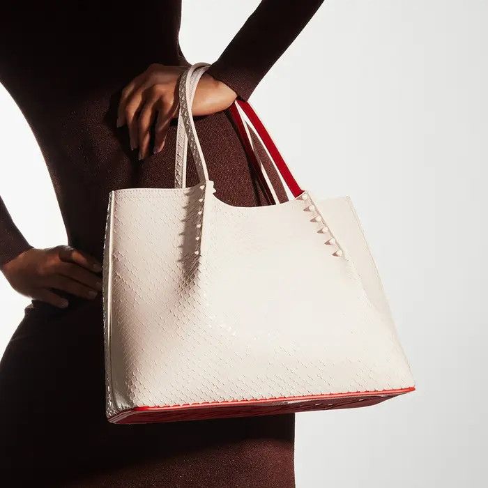 Christian Louboutin o1s1wg111124 Size: OS / Small Patent Tote Bag in Off White Size ONE SIZE - 4 Thumbnail