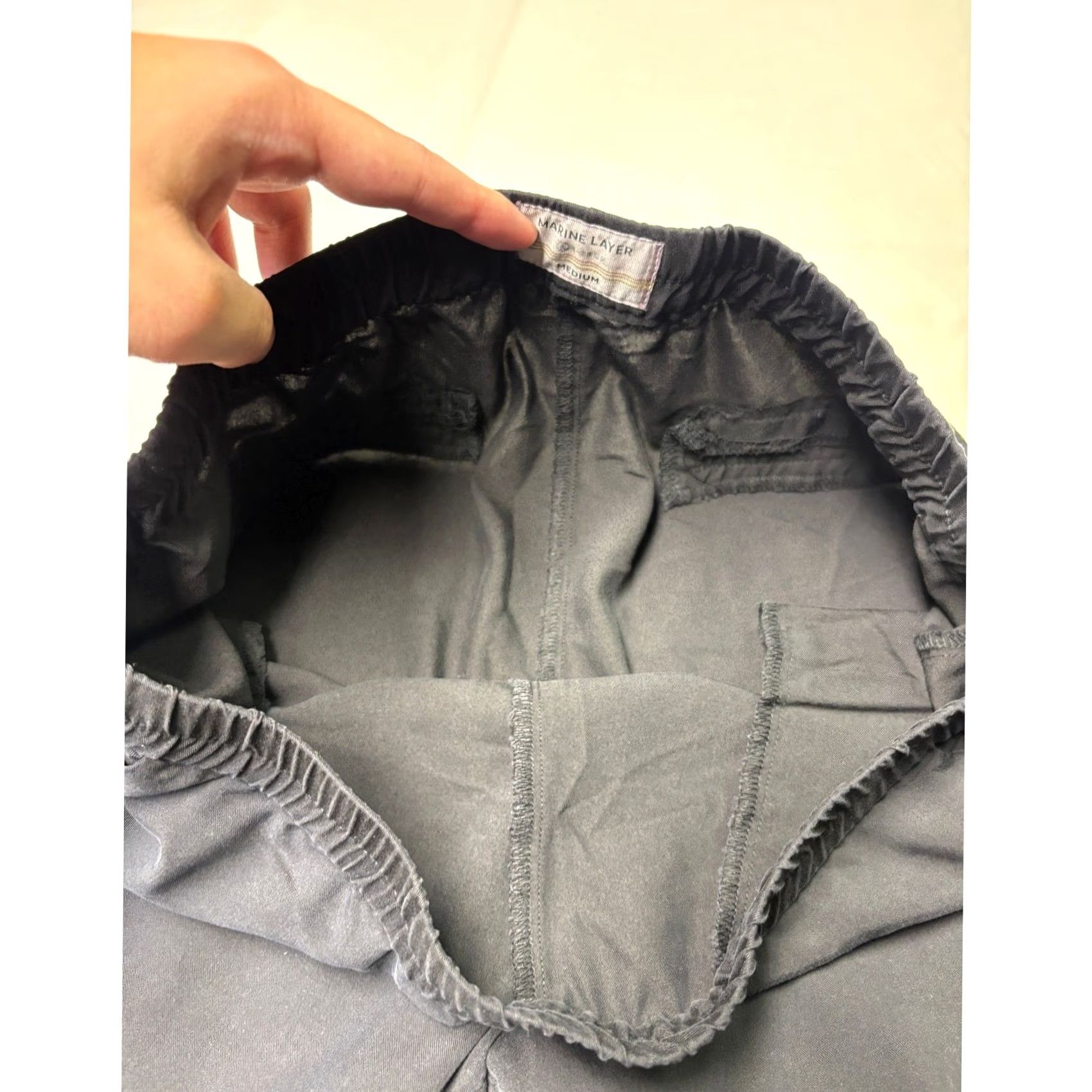 Marine Layer MARINE LAYER Pants Black Elastic Waist Relaxed Fit Casual Travel Women M Medium Size 32" / US 10 / IT 46 - 3 Thumbnail