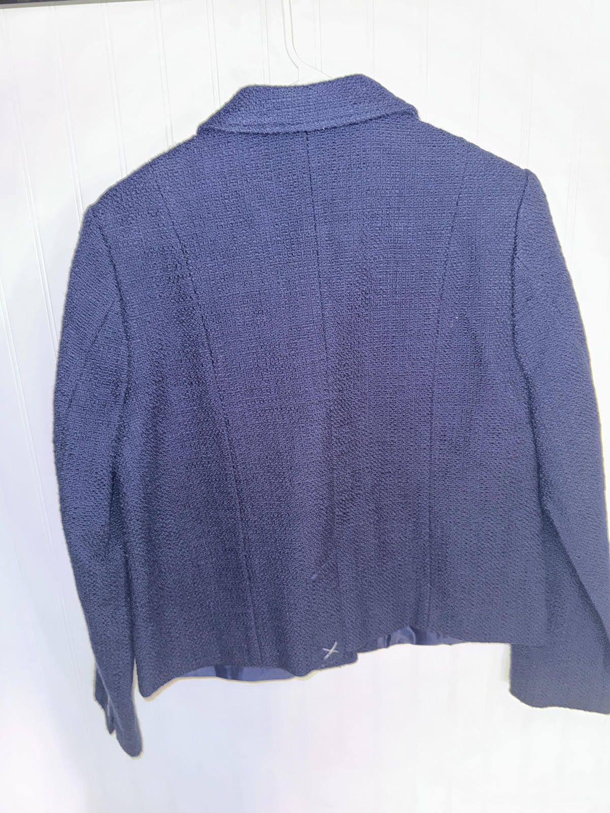 Lands' End Lands' End Navy Blue Textured Blazer Jacket Medium Size M / US 6-8 / IT 42-44 - 2 Thumbnail