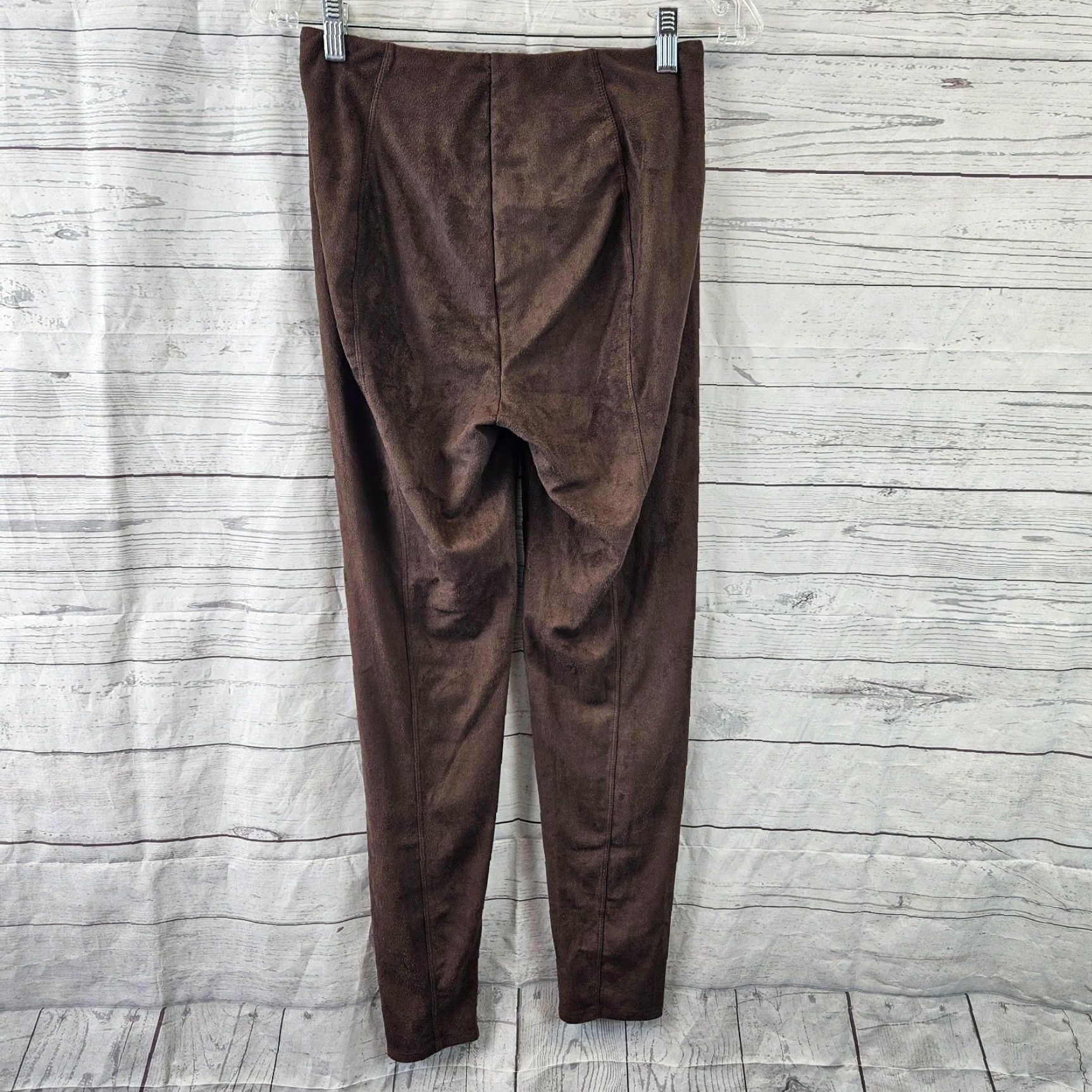 Vintage Lysse Womens Faux Suede Leggings Sz Small Brown Mid Rise Pull On Leggings Mens? Size 28" / US 6 / IT 42 - 3 Thumbnail