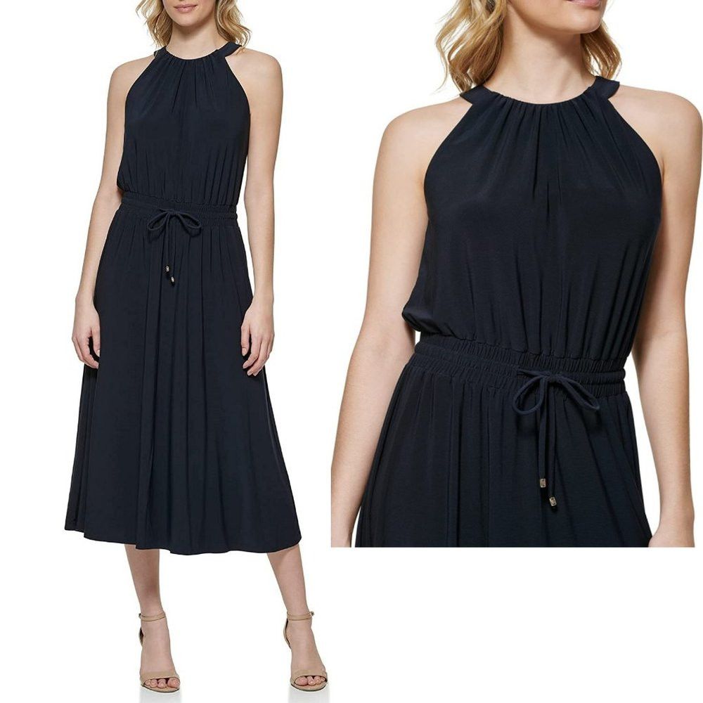 Tommy Hilfiger NWT New $129 Tommy Hilfiger Halter Neck Jersey Smocked Wais Size XL / US 12-14 / IT 48-50 - 1 Thumbnail