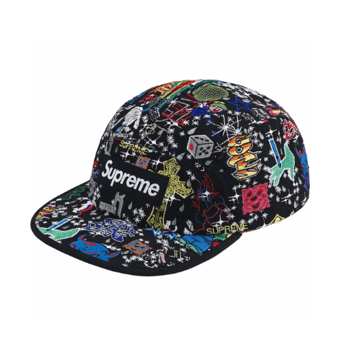 Supreme Supreme AOI Embroidered Camp Cap Black Size ONE SIZE - 1 Thumbnail