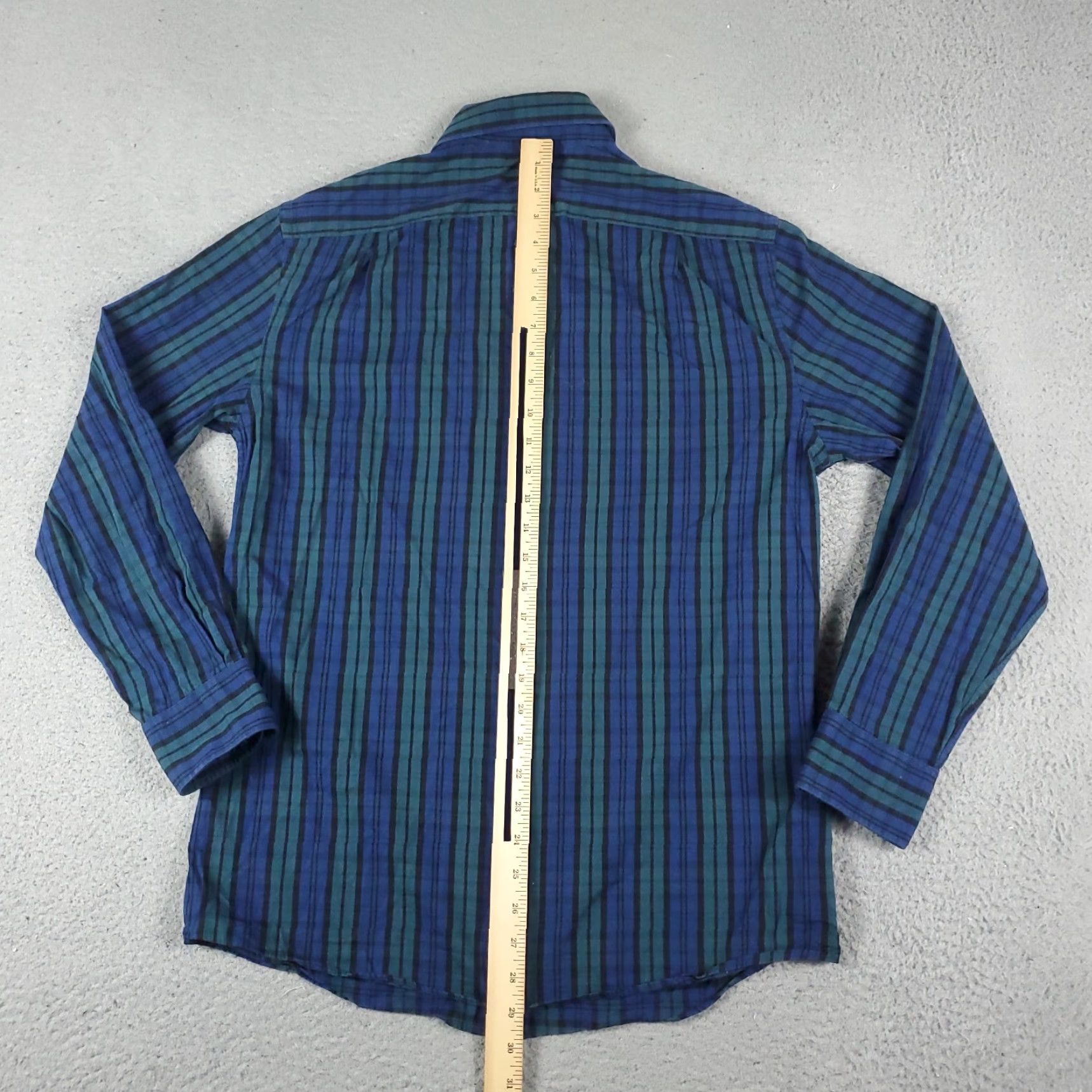 Tommy Hilfiger Tommy Hilfiger Shirt Mens 15.5 Blue Plaid Dress Button Up Long Sleeve Size 40R - 3 Thumbnail