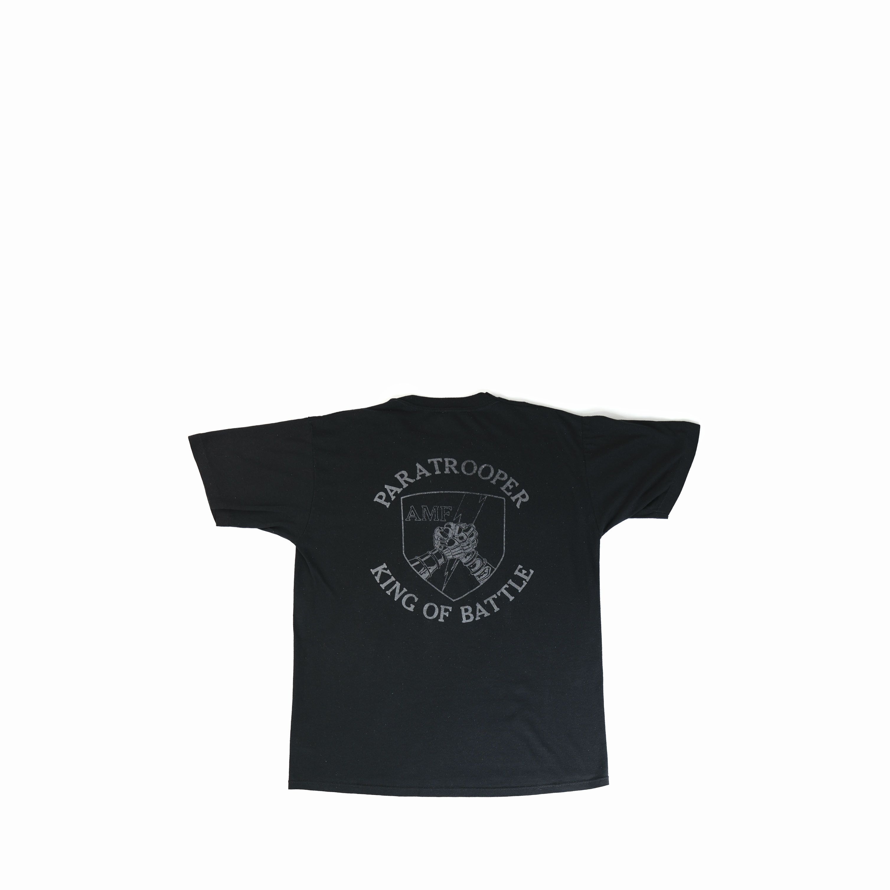 Vintage Vintage 1980's Military Paratrooper Pink FLoyd Tee Shirt Size US L / EU 52-54 / 3 - 2 Thumbnail