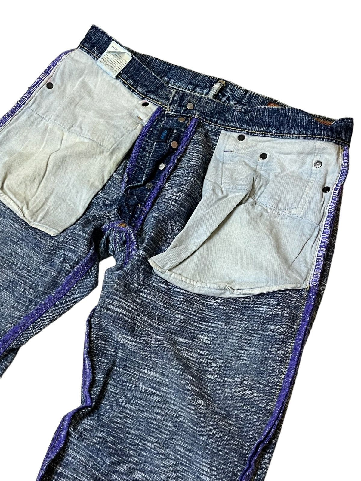 Japanese Brand SICK🔥JAPAN DENIM K.U. USA MELT INTO THE UNIVERSE JEANS Size US 32 / EU 48 - 9 Thumbnail