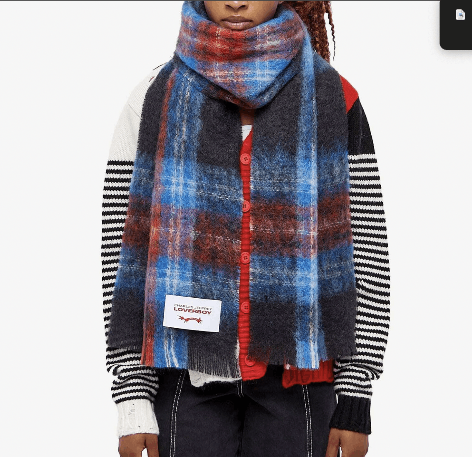 Charles Jeffrey LOVERBOY Charles Jeffrey Loverboy Tartan Mohair Scarf (NWT) Size ONE SIZE - 2 Thumbnail