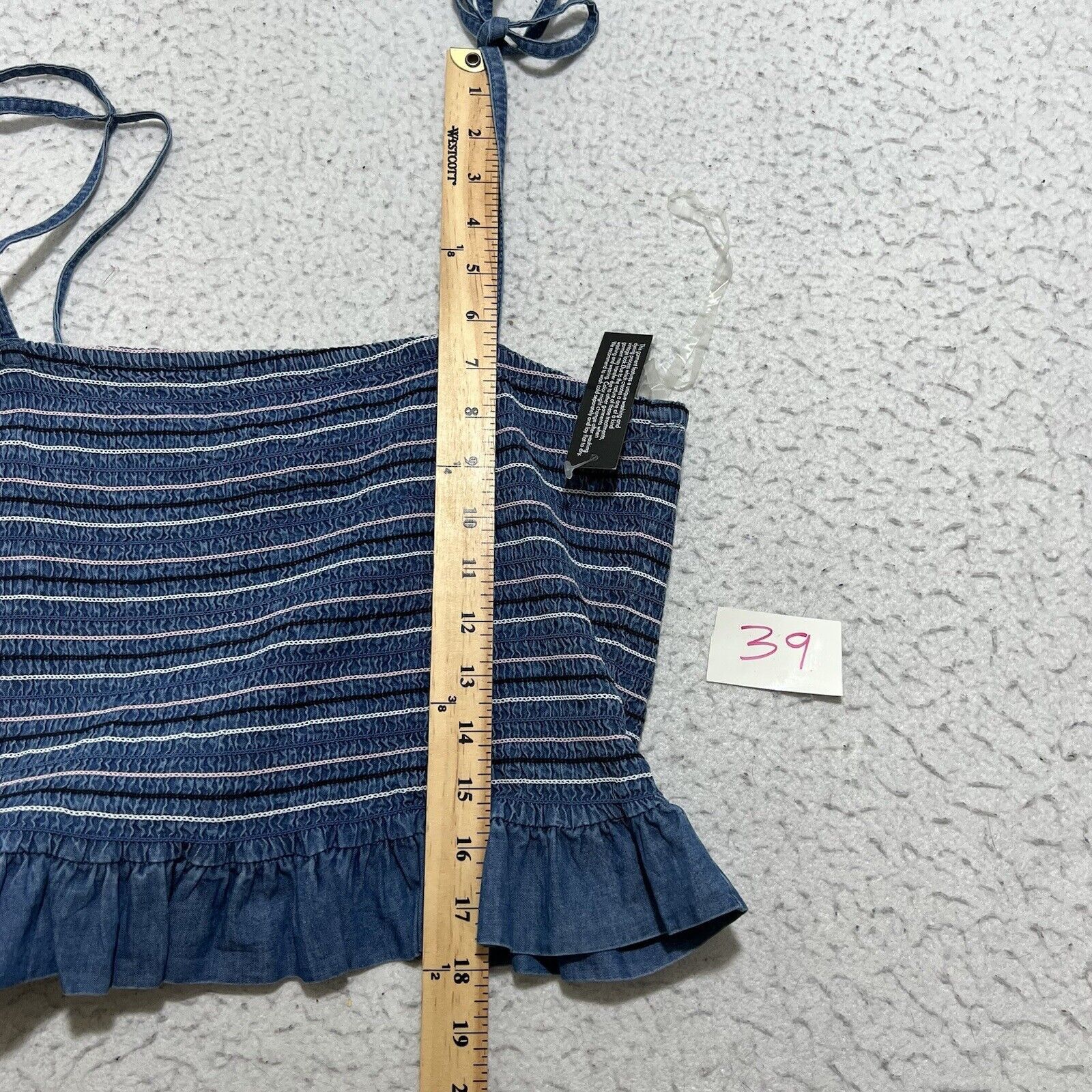 Other Derek Heart Denim Striped Crop Top Spaghetti Strap Size L / US 10 / IT 46 - 8 Thumbnail