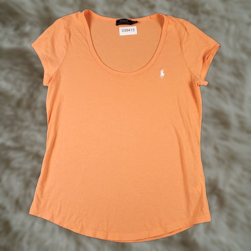 Polo Ralph Lauren Ralph Lauren T Shirt Womens Size Medium Orange Casual Short Sleeve Ladies * Size S / US 4 / IT 40 - 1 Thumbnail