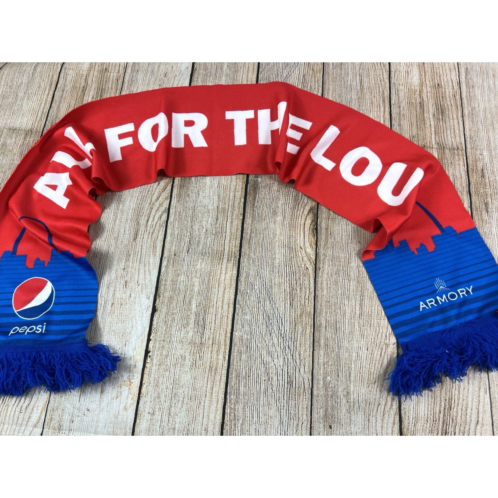 Vintage NWT Ruffneck Armory Pepsi Scarf Blue Men St Louis Lou Together For The Lou Scarf Size ONE SIZE - 2 Thumbnail