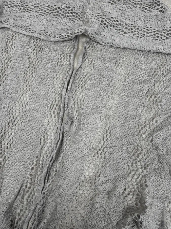Vintage Massimo Rebecchi Mohair Grey Perfored Scarf Size ONE SIZE - 7 Thumbnail