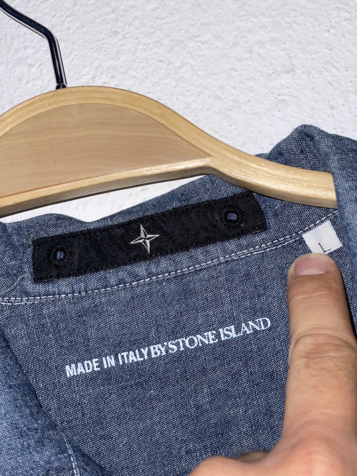 Stone Island Vintage Stone Island Denims 2002 Denim Shirt Size US L / EU 52-54 / 3 - 3 Thumbnail