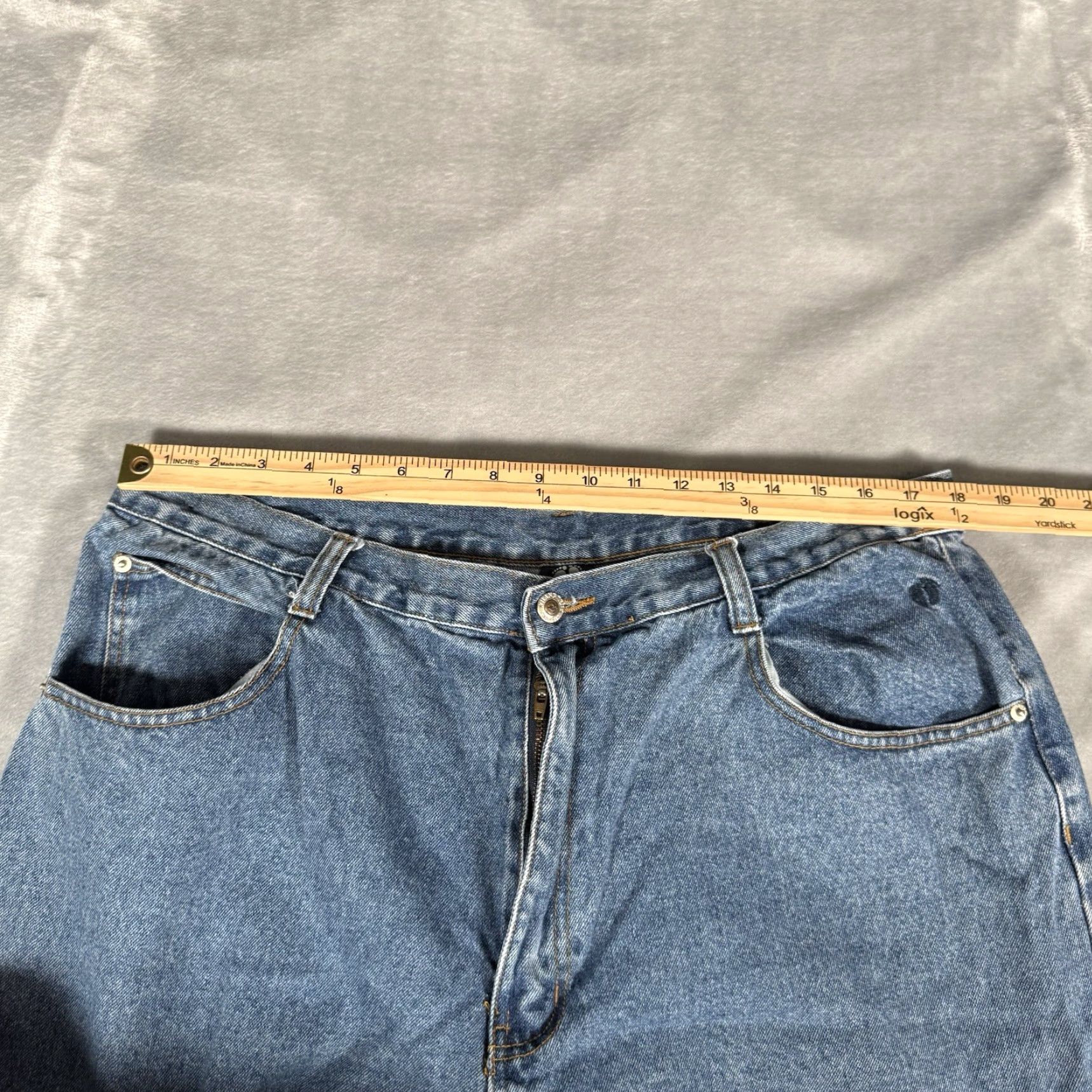 Hang Ten VINTAGE Hang Ten Jeans Cargo Denim Mens 36 26 Inseam Baggy Wide-Leg 90s Grunge Denim Cotton Regular Adult Mens Blue Shirt? Size US 36 / EU 52 - 6 Thumbnail