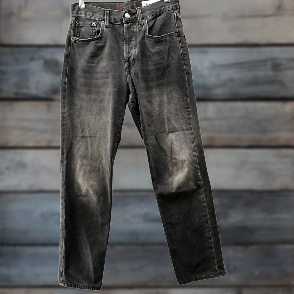 Zara Zara High Rise Straight Jeans Womens Size 2 Black Charcoal Wash Cotton Denim 5-Pocket Size 26" / US 2 / IT 38 - 1 Thumbnail