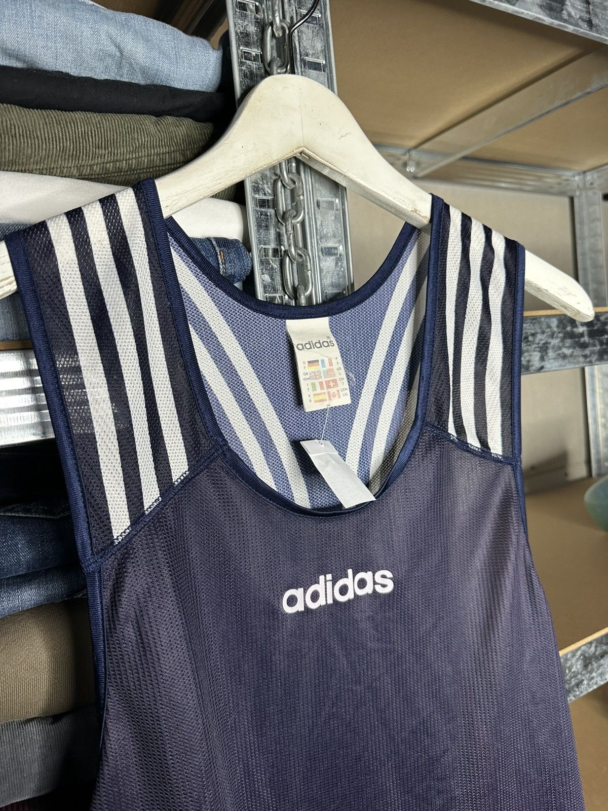 Adidas Adidas Sleeveless Athletic Tank Top Mesh Training Jersey L Size US L / EU 52-54 / 3 - 3 Thumbnail