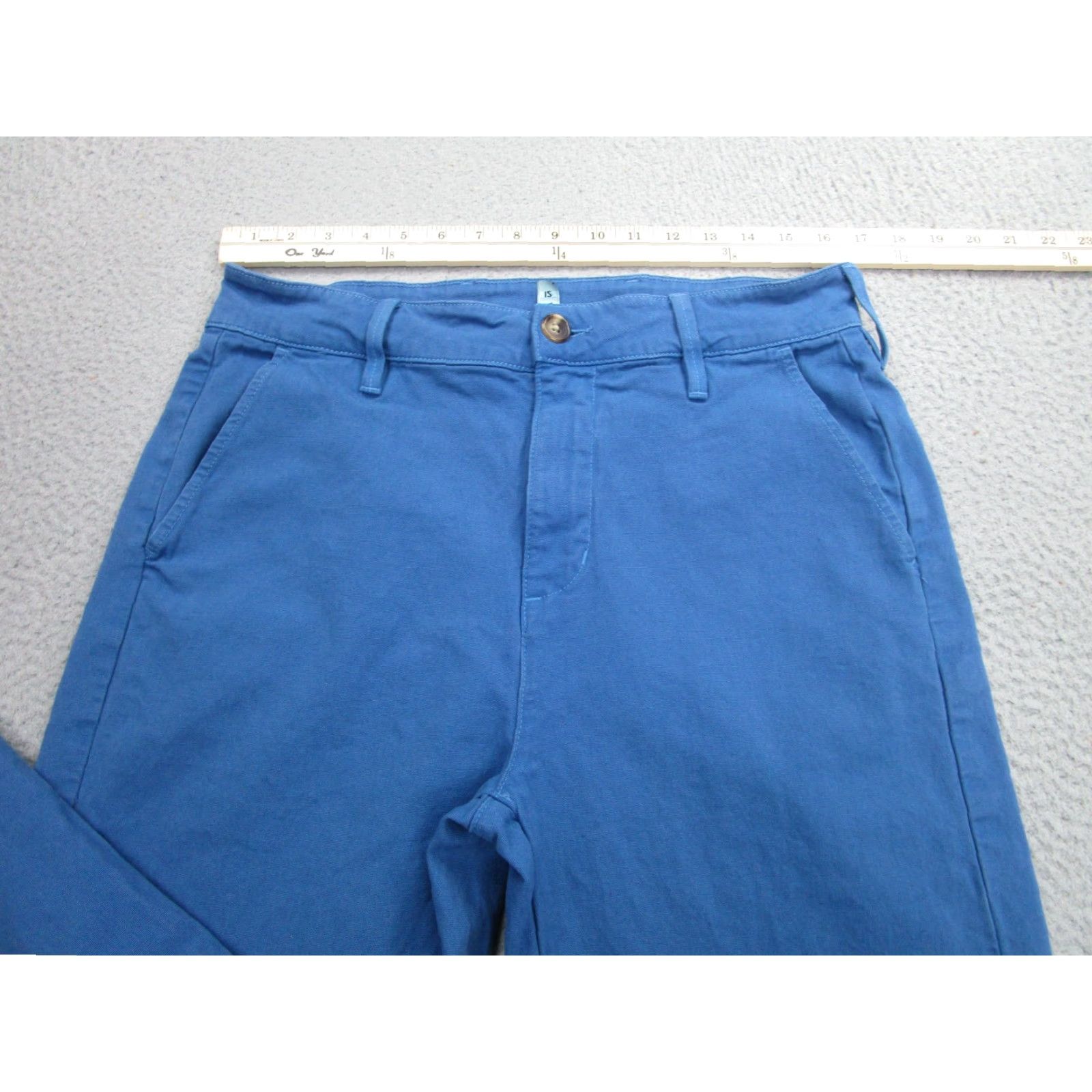 Vintage American Giant Pants 12 Blue Wide Leg Chino Made USA Women Size 34" / US 12 / IT 48 - 4 Thumbnail