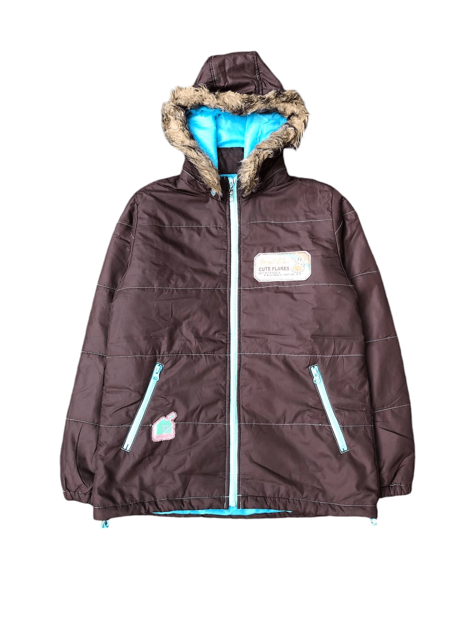 Angel Blue Zip Removable Fur Hoodie