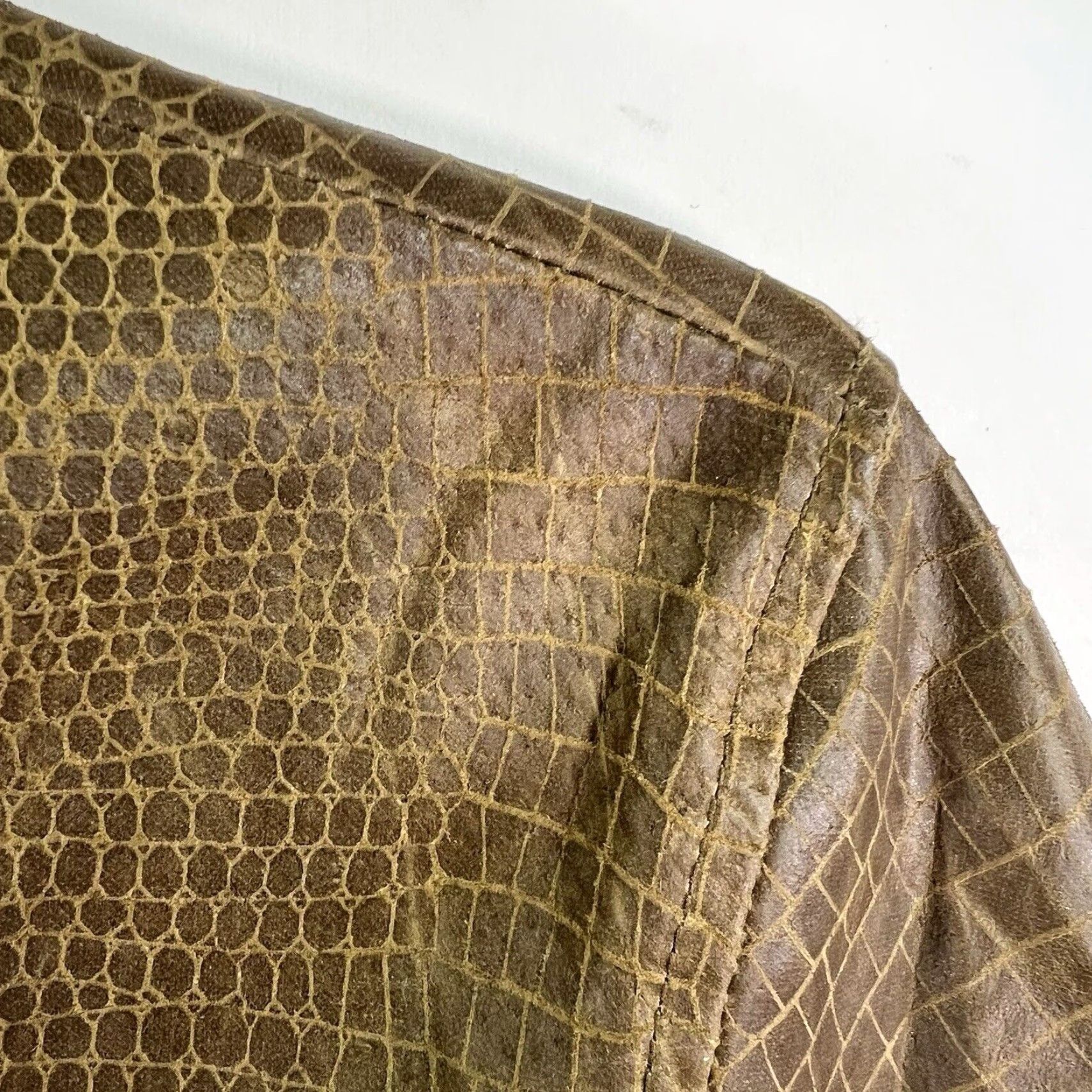 Vintage Hugo Buscati Reptile Snake Print Leather Jacket Womens Small Brown Leather Jacket Womens Small Brown Size S / US 4 / IT 40 - 2 Thumbnail